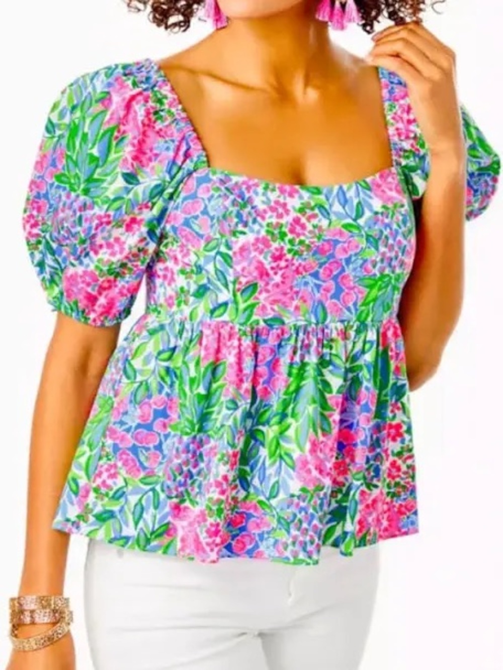 Lilly Pulitzer Kay Short Sleeve Cotton Top NWT Size 6